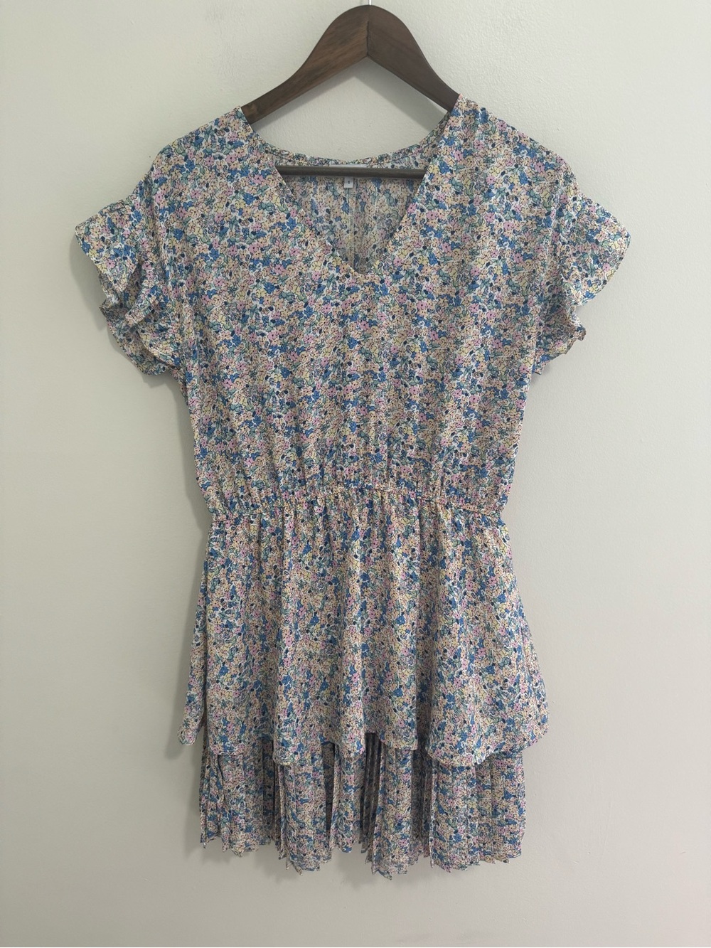 Voy Floral Pleat Mini Dress